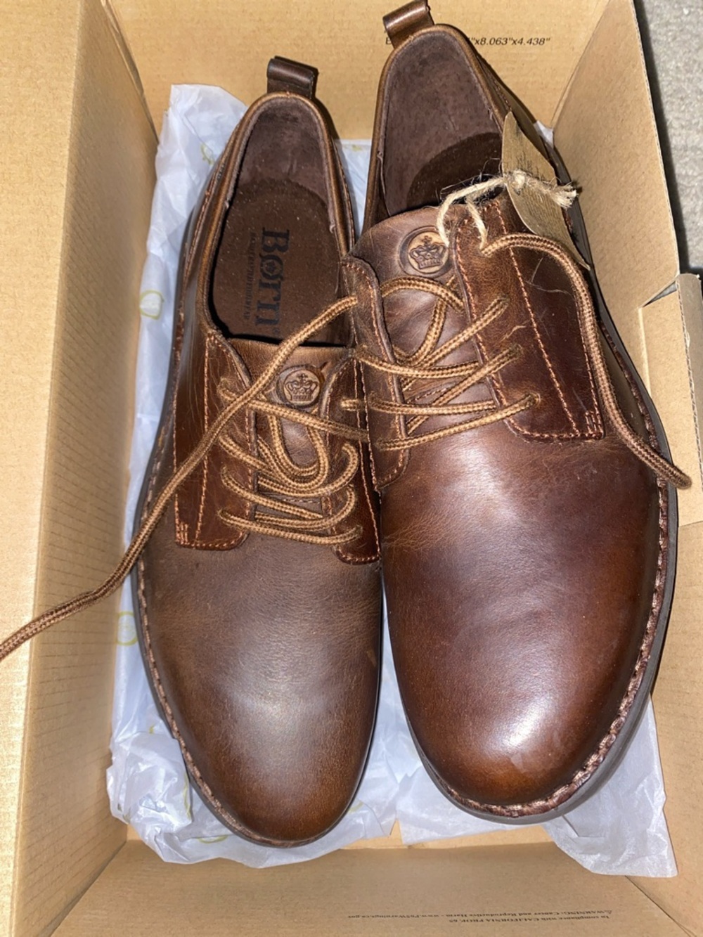Born Mens TODD Dark Brown Shoes (NWT) Size 9
